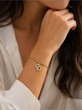 vintage Christian Dior CD Logo Twisted Rope Chain Bracelet